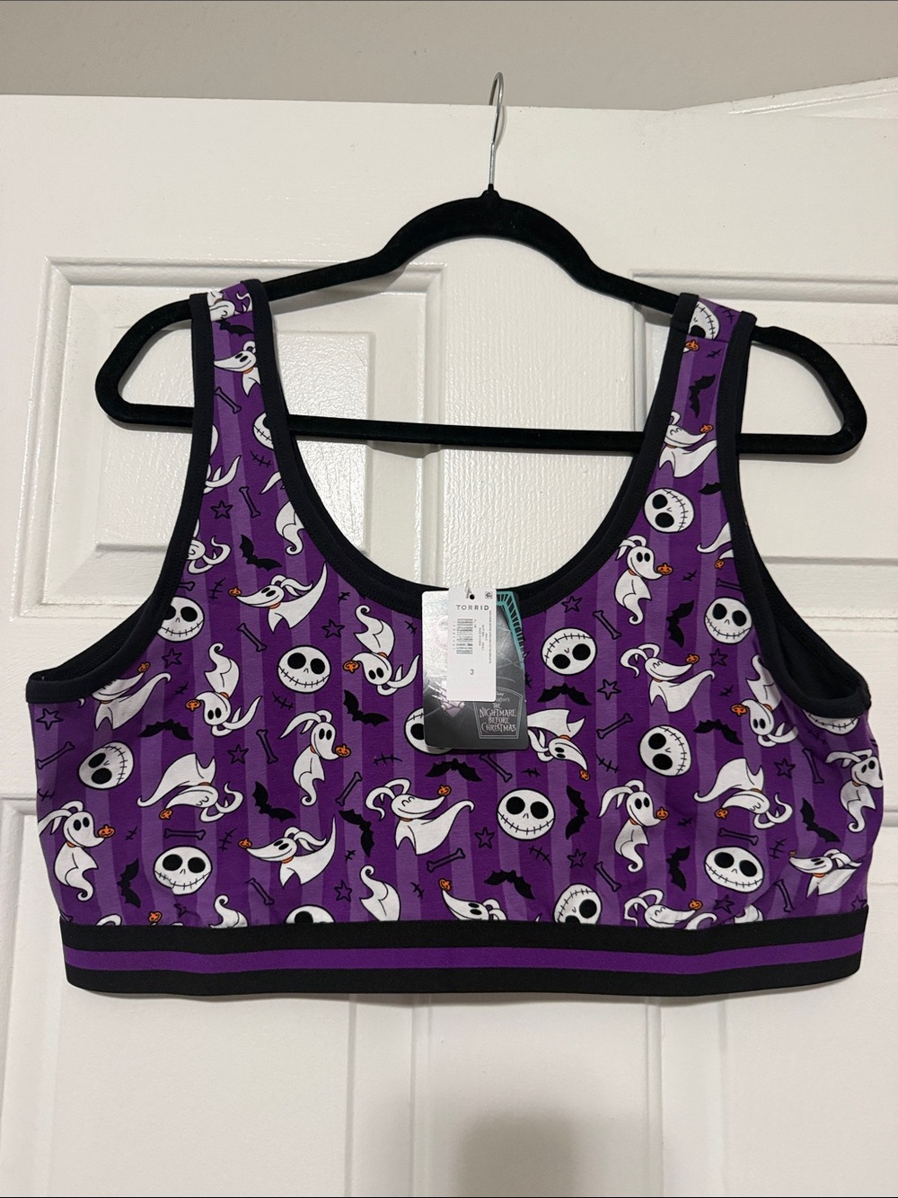 torrid Purple Ghost & Skull Halloween Sports Bra